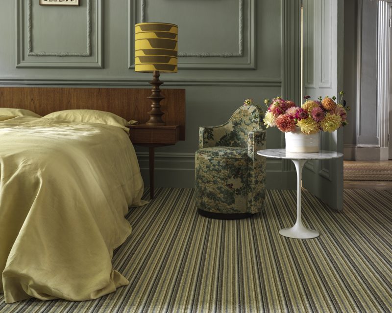 Mississippi Wool Loop Stripes Carpet - WS140 Ginkgo Green