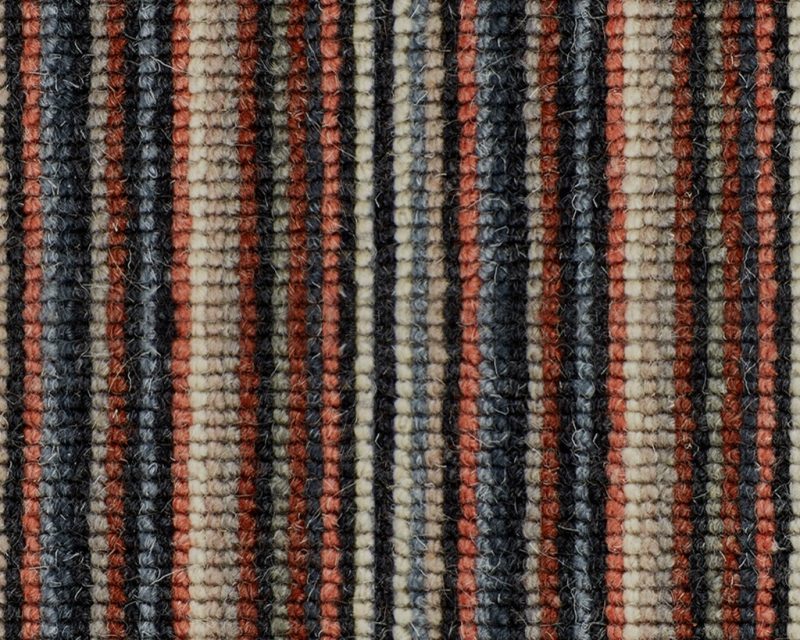 Mississippi Wool Loop Stripes Carpet - WS149 Indigo Russet