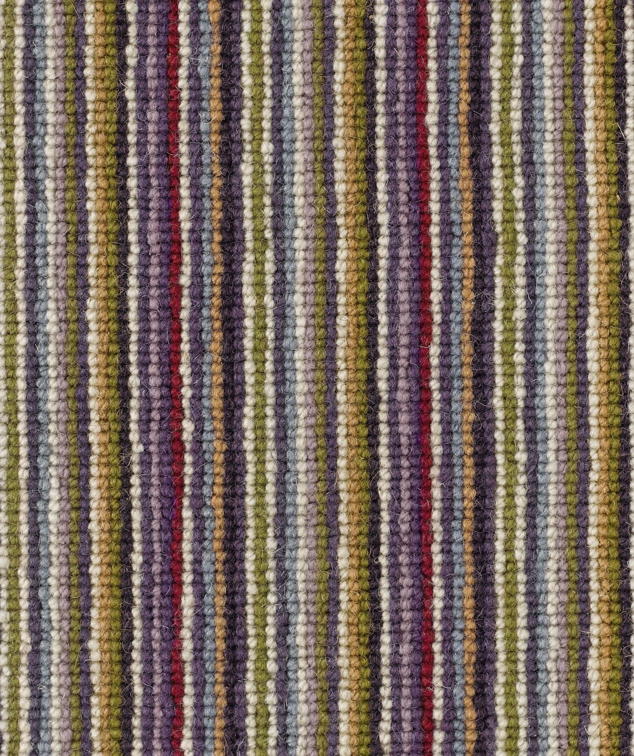 Mississippi Wool Loop Stripes Carpet - Plum Green 112