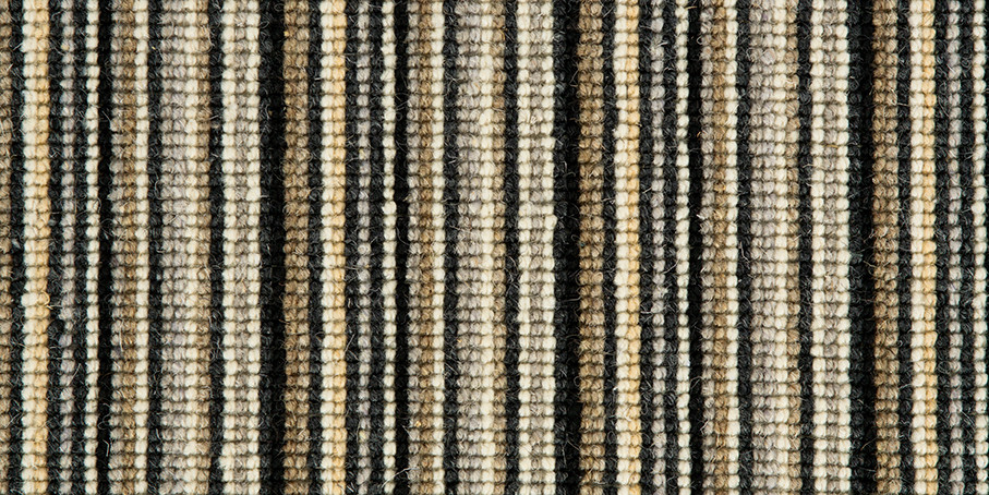 Mississippi Wool Loop Stripes Carpet - WS110 Black Silver Mississippi Wool Loop Stripes Carpet - WS110 Black Silver