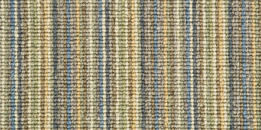 Mississippi Wool Loop Stripes Carpet - Blue & Gold 100 Mississippi Wool Loop Stripes Carpet - Blue & Gold 100
