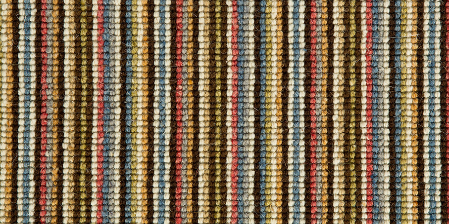 Mississippi Wool Loop Stripes Carpet - WS115 Chocolate Blue Mississippi Wool Loop Stripes Carpet - WS115 Chocolate Blue