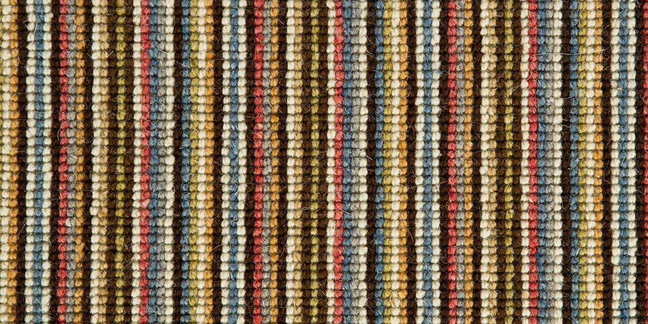 Mississippi Wool Loop Stripes Carpet - WS115 Chocolate Blue