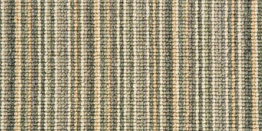 Mississippi Wool Loop Stripes Carpet - WS118 Jade Cream