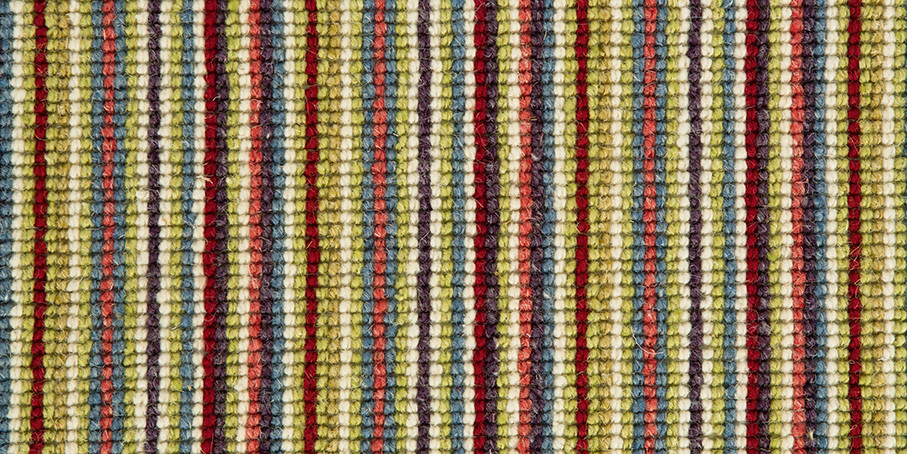 Mississippi Wool Loop Stripes Carpet - Lime Red 114
