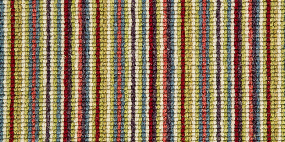 Mississippi Wool Loop Stripes Carpet - WS114 Lime Red