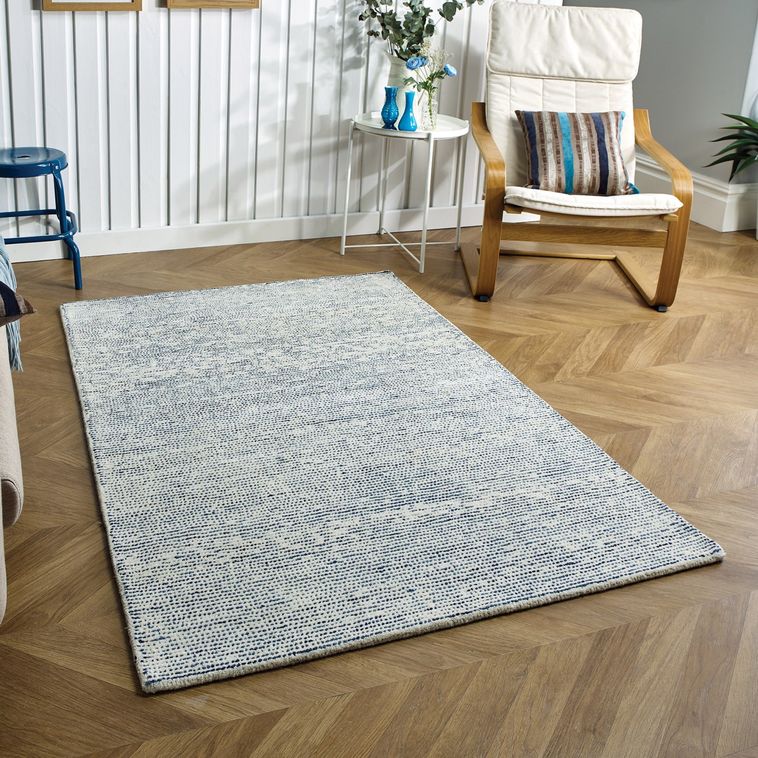 Milano Plain Rug - Blue