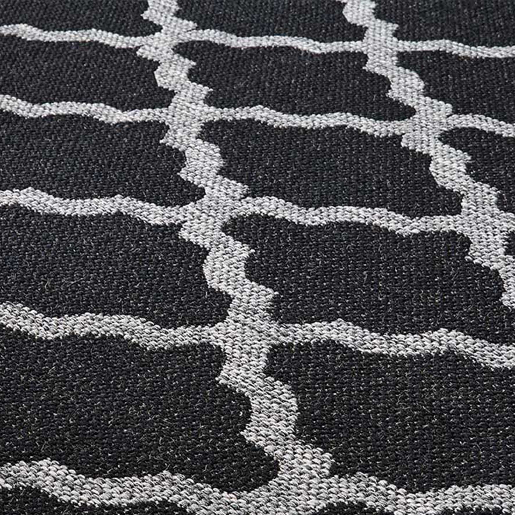 Moda Anti Slip Flatweave Rug - Trellis Black