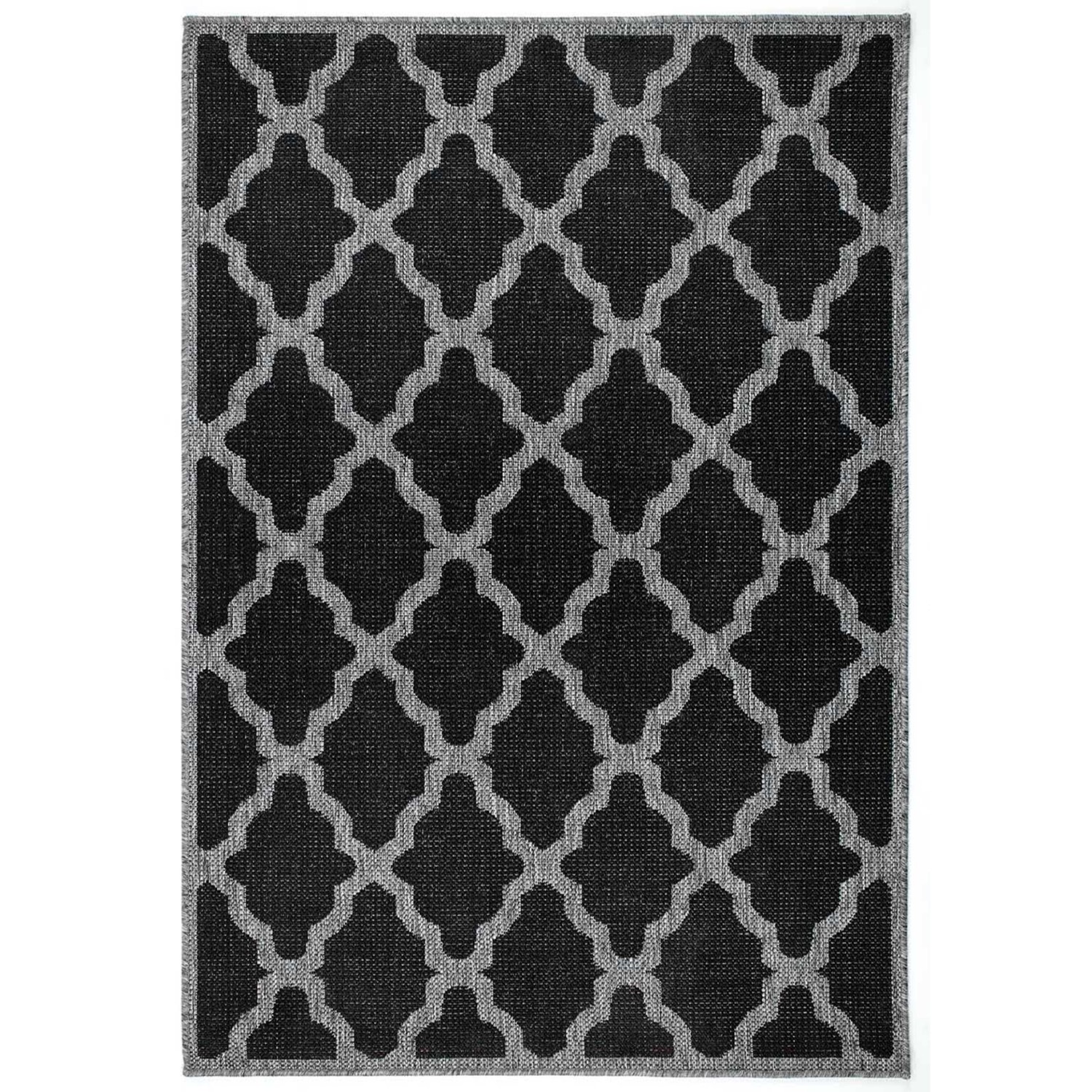 Moda Anti Slip Flatweave Rug - Trellis Black Moda Anti Slip Flatweave Rug - Trellis Black