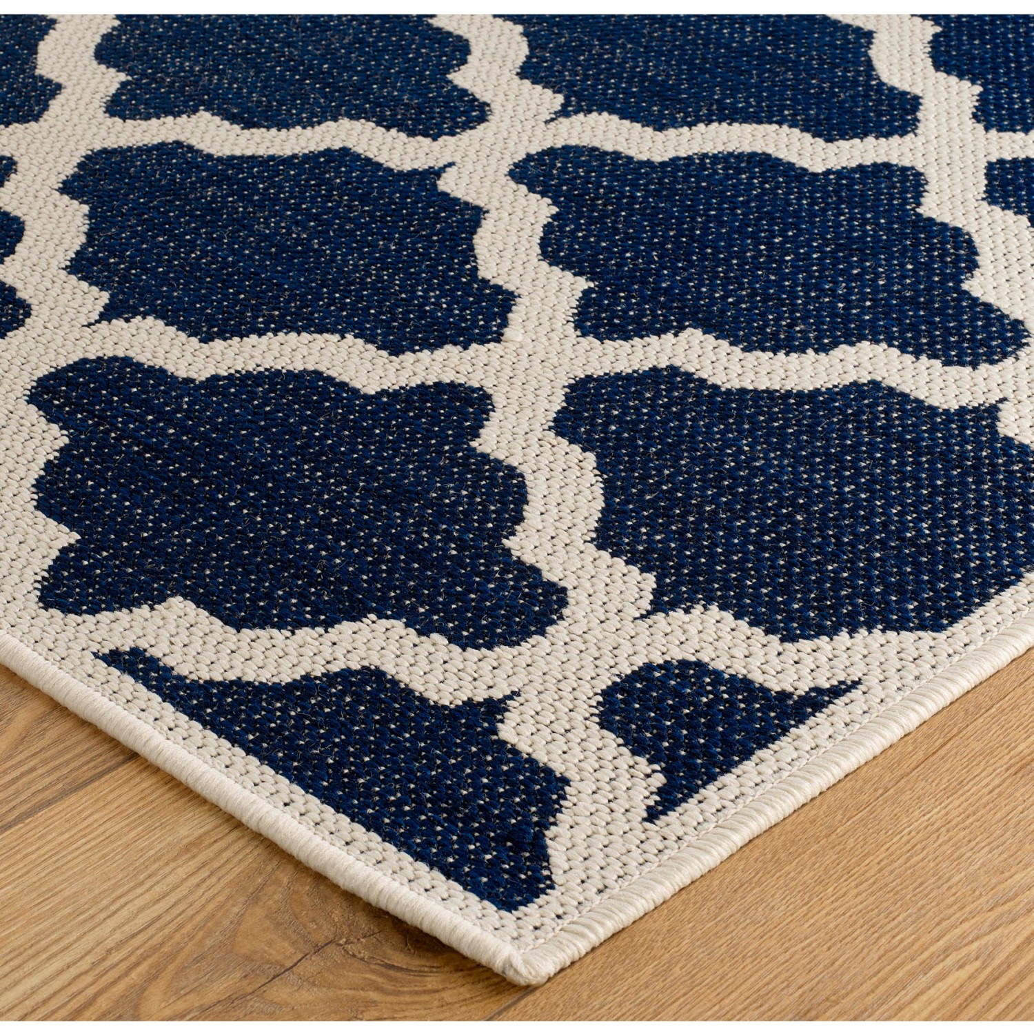Moda Anti Slip Flatweave Runner - Trellis Blue Moda Anti Slip Flatweave Runner - Trellis Blue