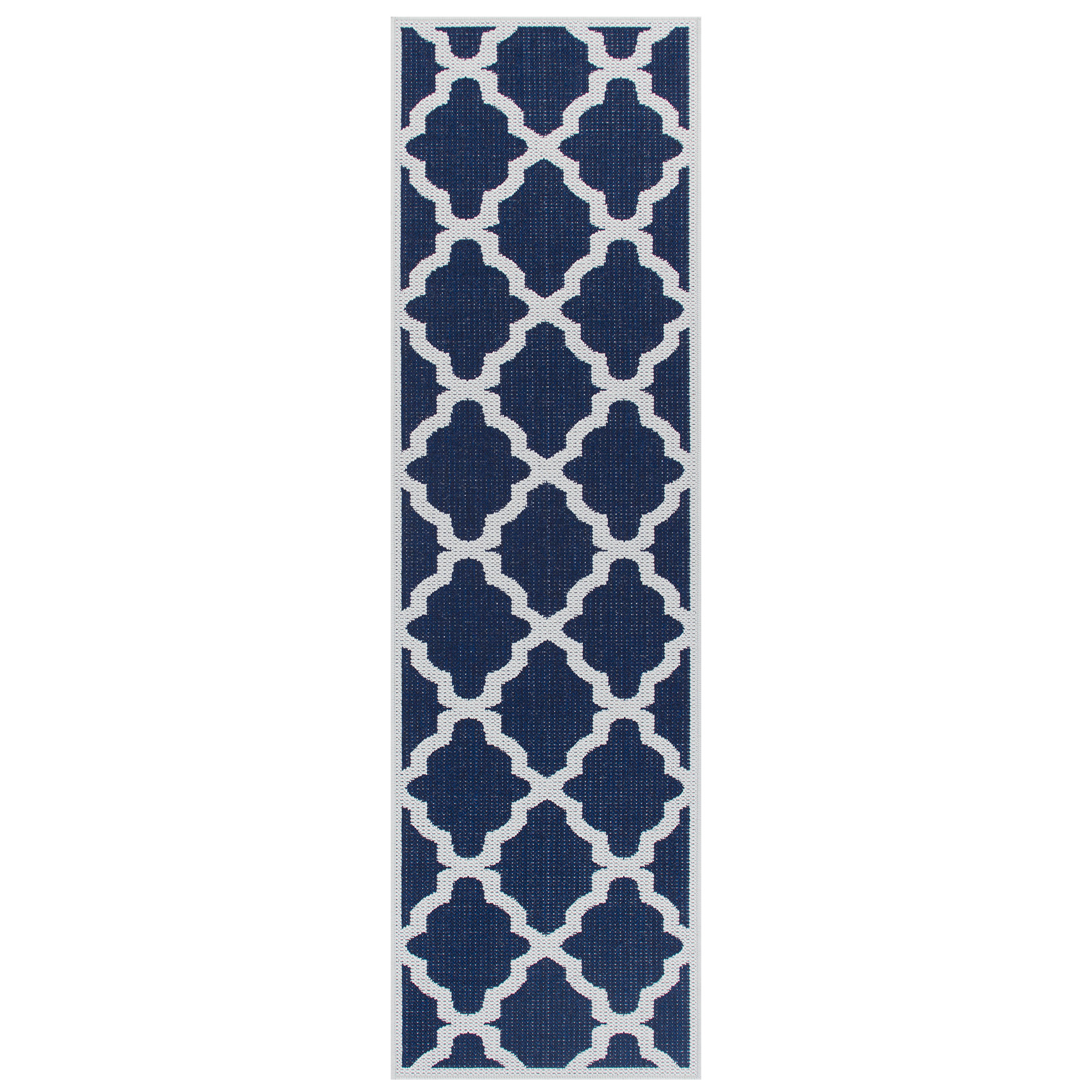 Moda Anti Slip Flatweave Rug - Trellis Blue