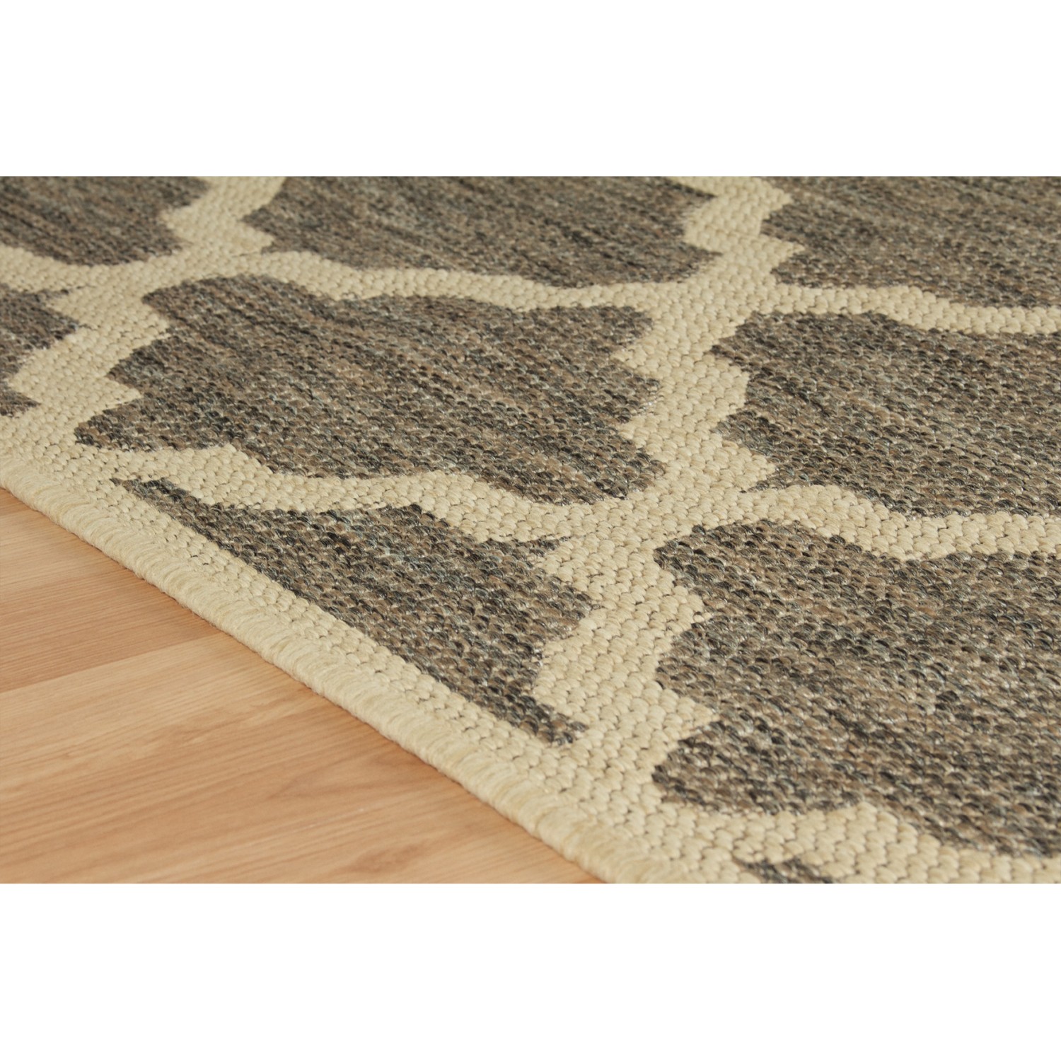 Moda Anti Slip Flatweave Rug - Trellis Grey