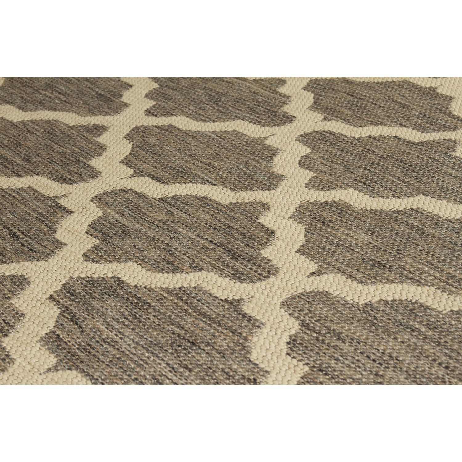 Moda Anti Slip Flatweave Rug - Trellis Grey