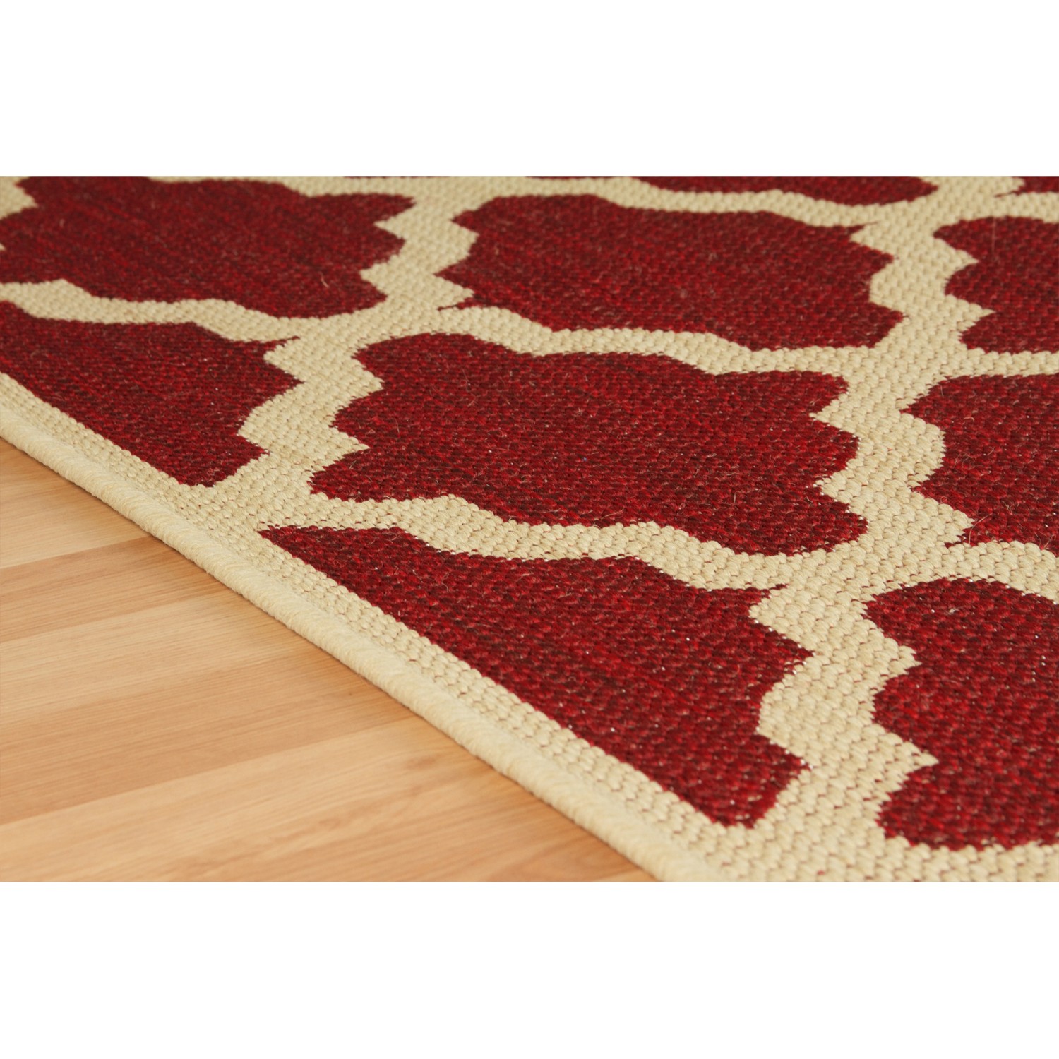 Moda Anti Slip Flatweave Rug - Trellis Red