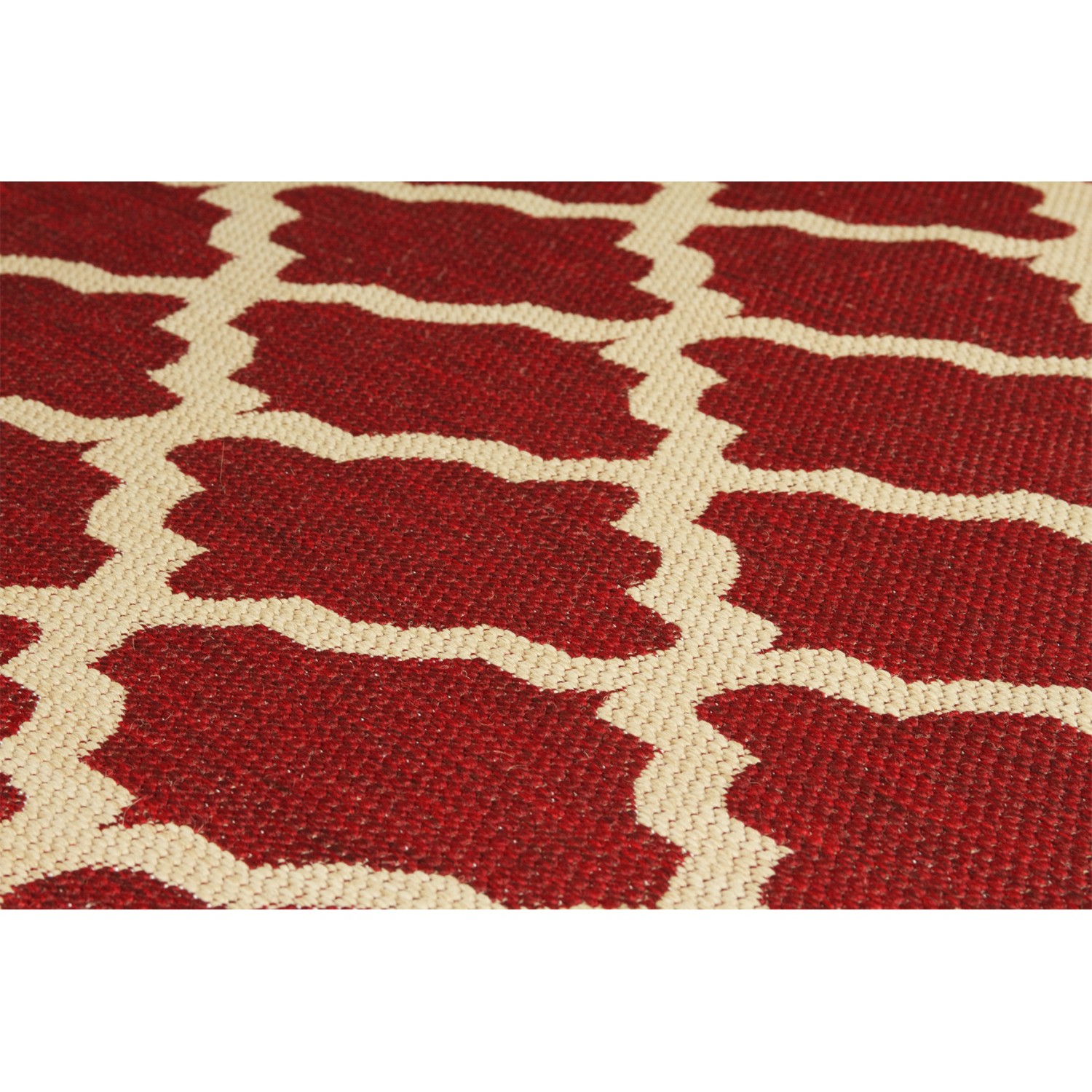 Moda Anti Slip Flatweave Rug - Trellis Red