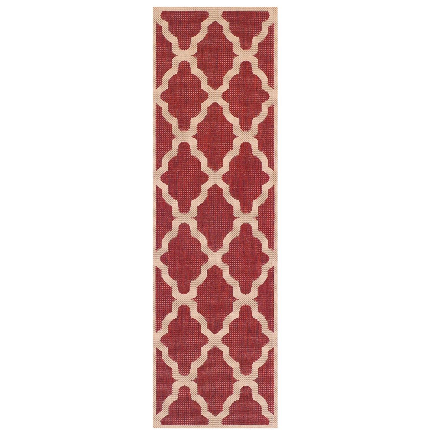 Moda Anti Slip Flatweave Rug - Trellis Red