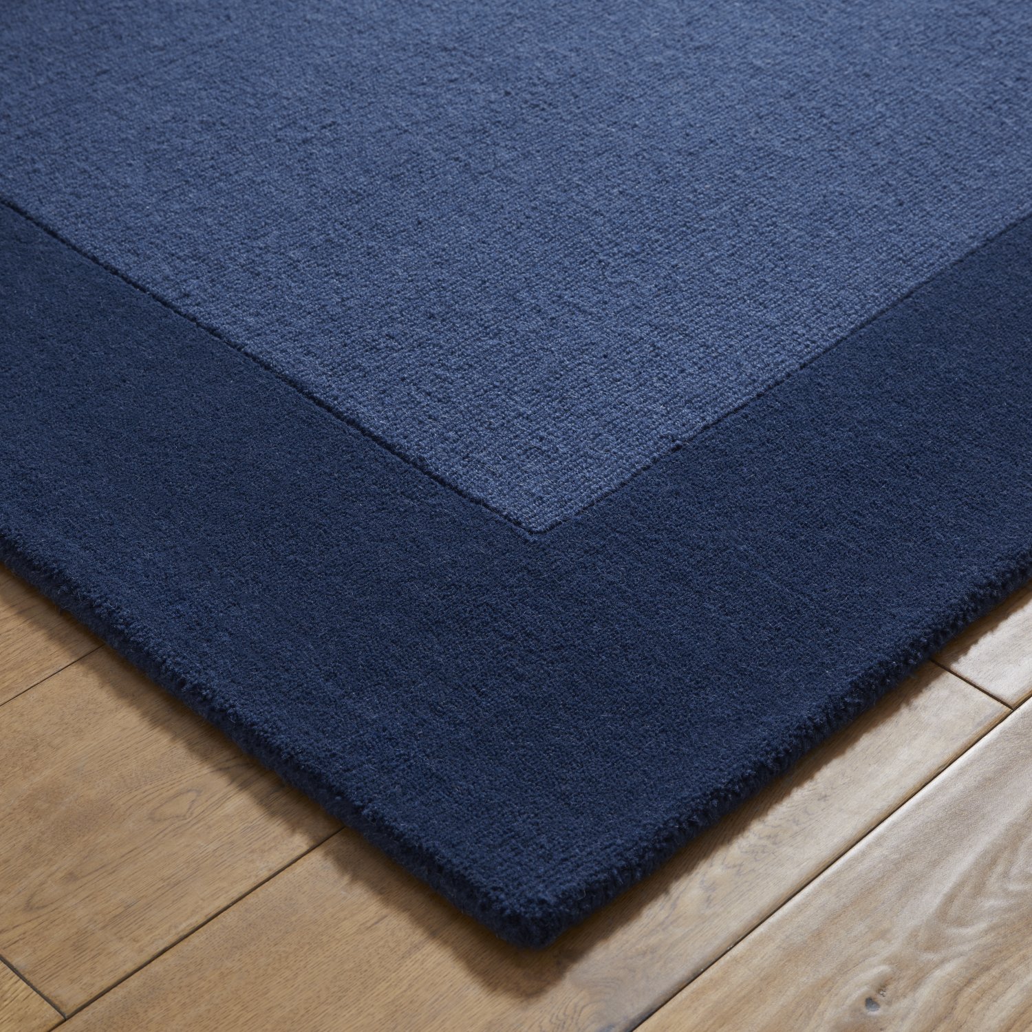 Colours Bordered Wool Rug - Blue