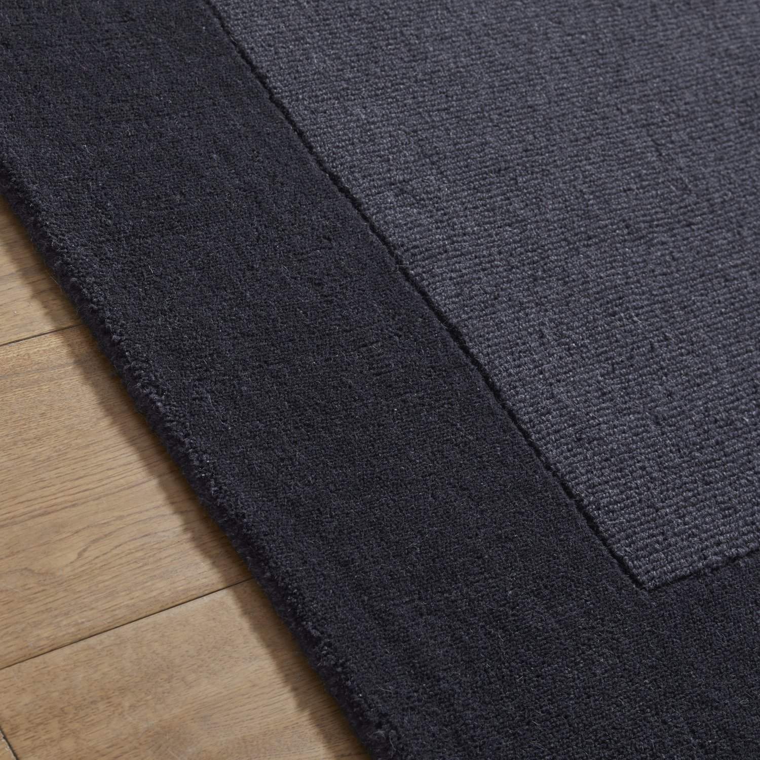Colours Bordered Wool Runner - Charcoal