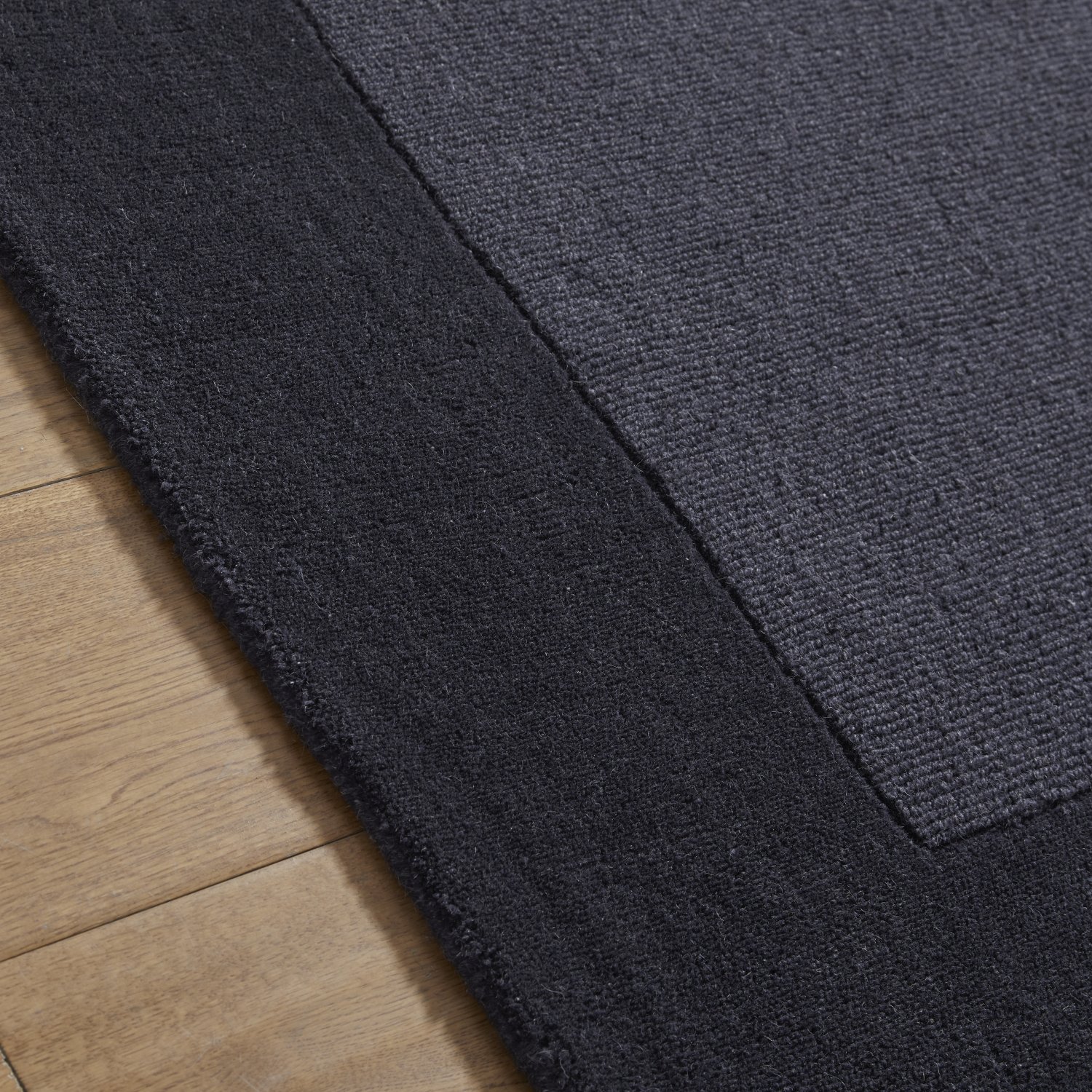 Colours Bordered Wool Rug - Charcoal