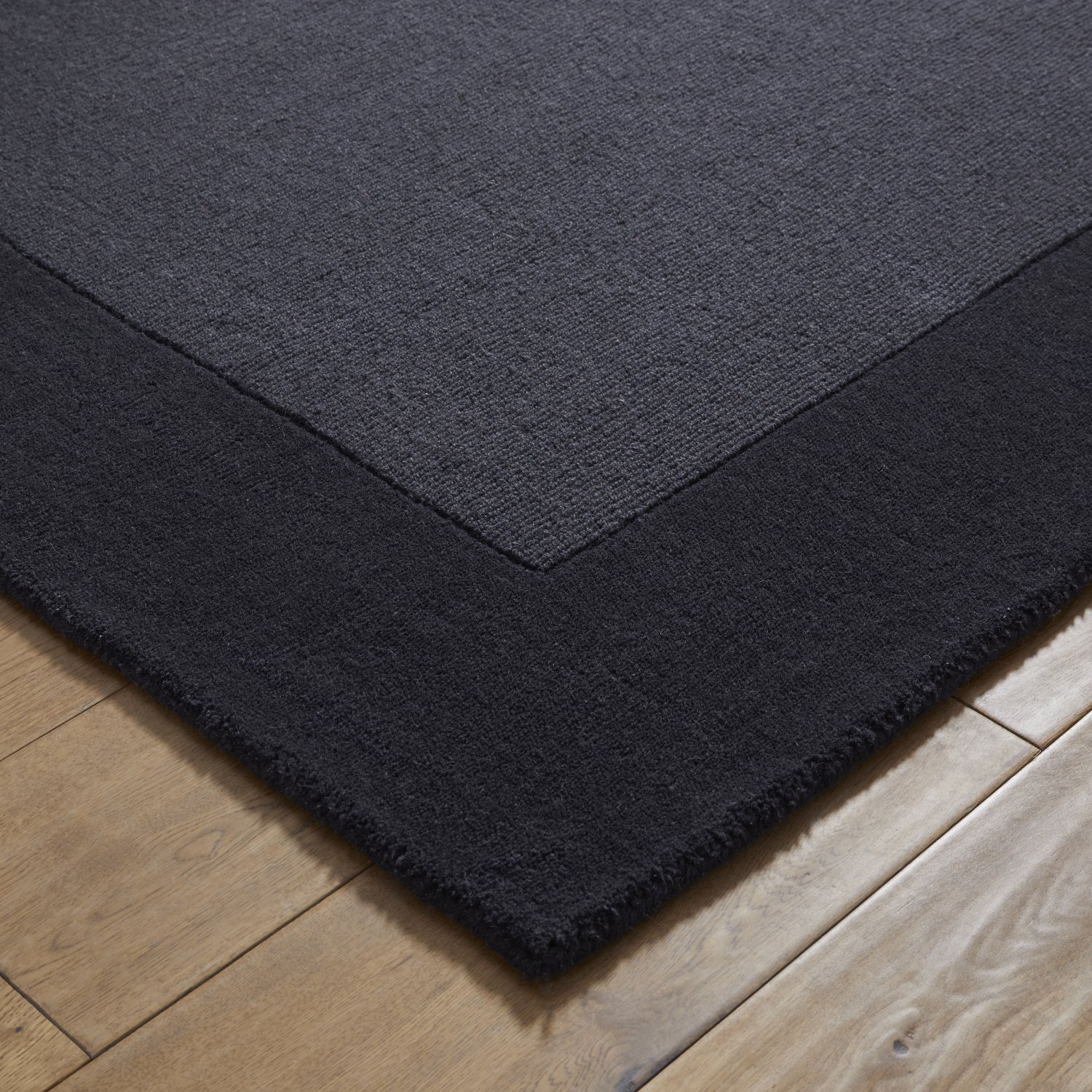 Colours Bordered Wool Rug - Charcoal Colours Bordered Wool Rug - Charcoal