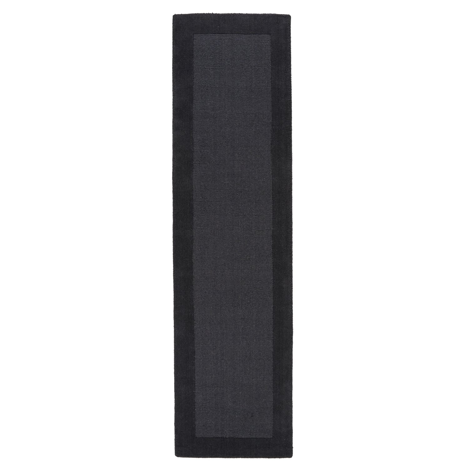 Colours Bordered Wool Runner - Charcoal