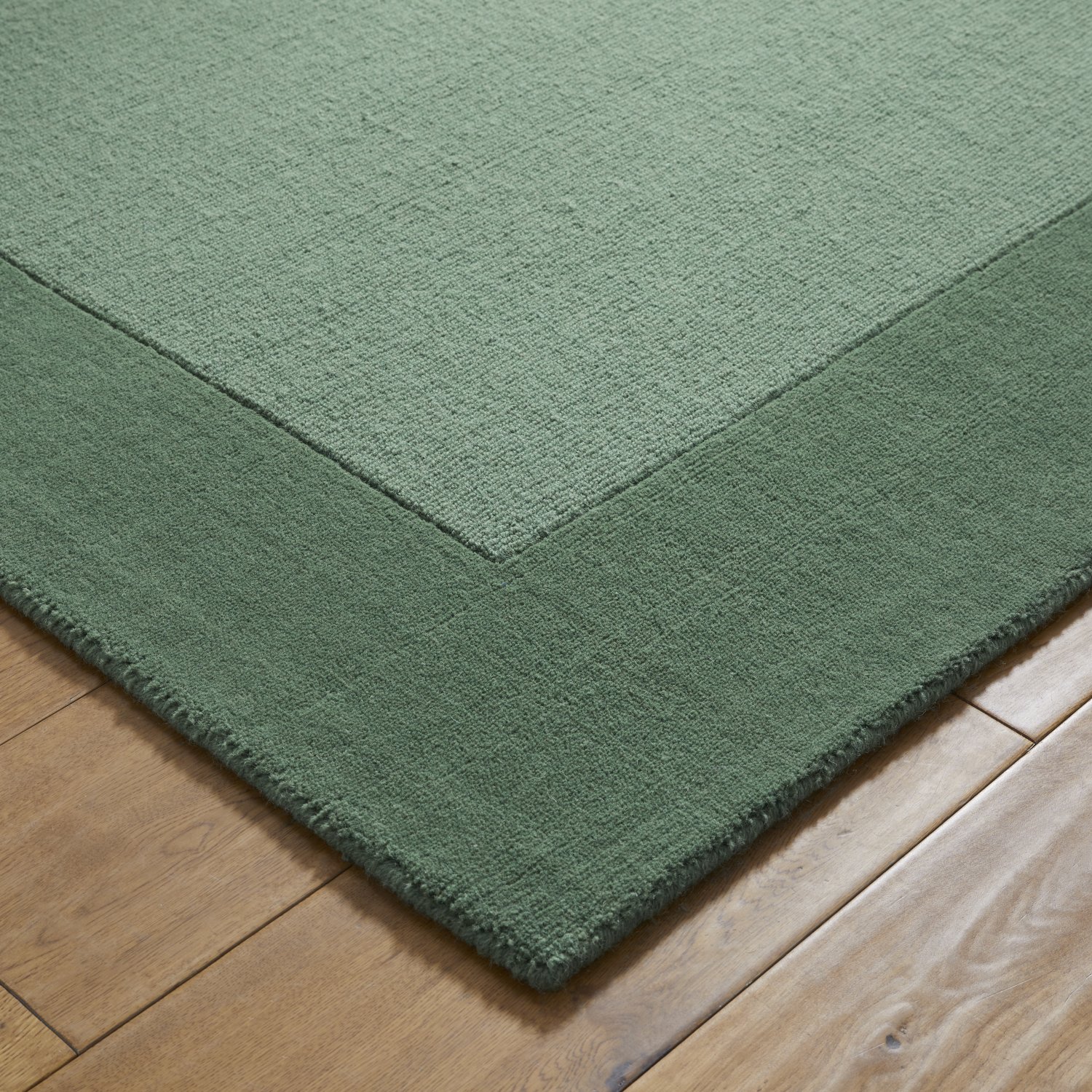Colours Bordered Wool Runner - Green Colours Bordered Wool Runner - Green