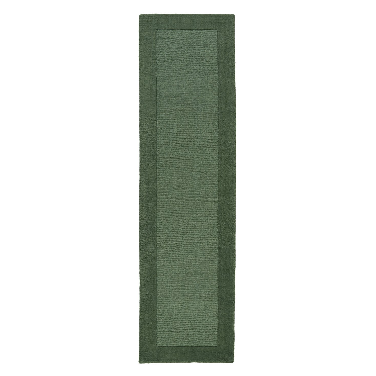 Colours Bordered Wool Runner - Green Colours Bordered Wool Runner - Green