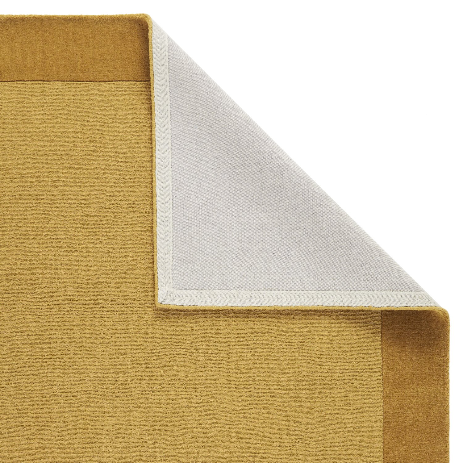 Colours Bordered Wool Rug - Mustard