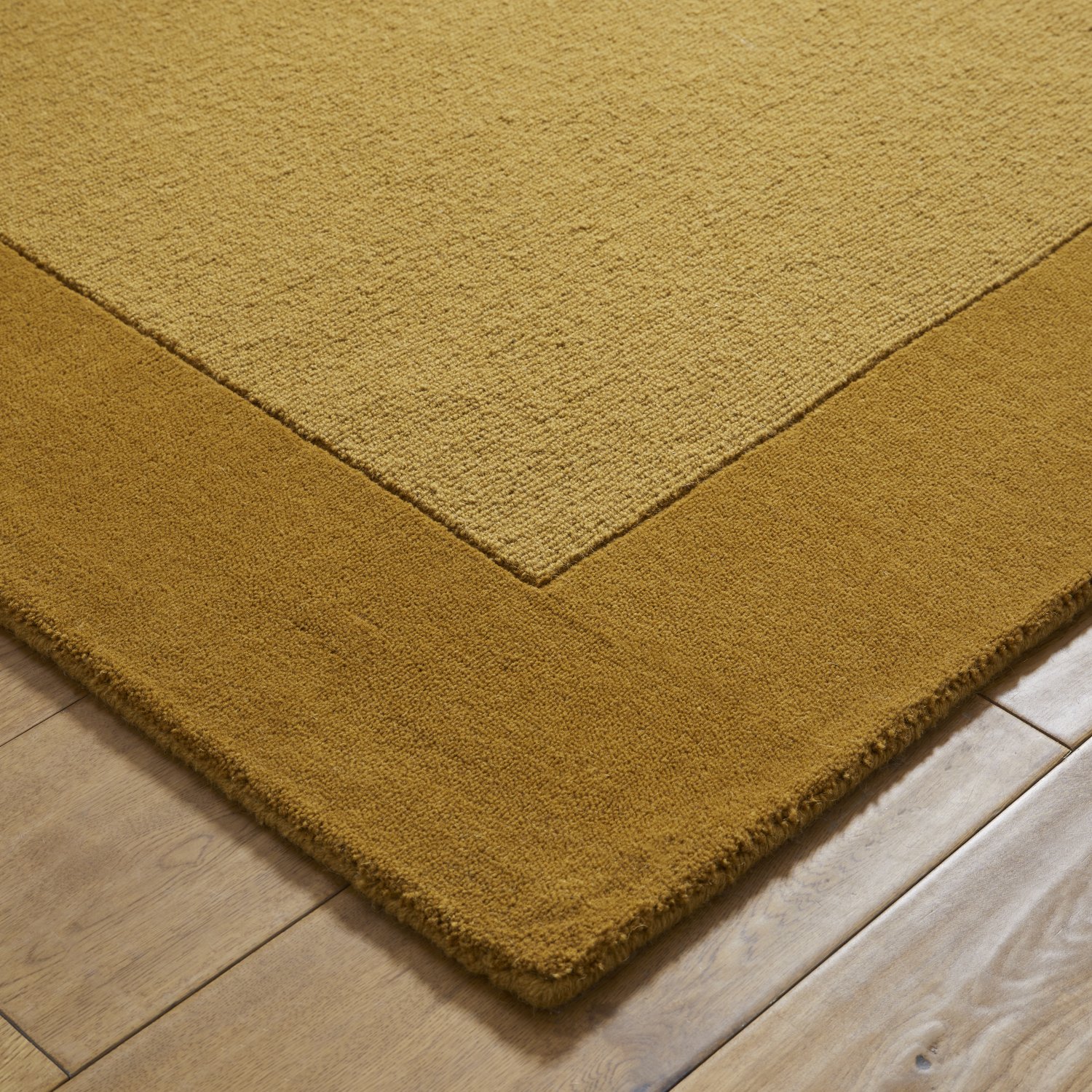 Colours Bordered Wool Runner - Mustard