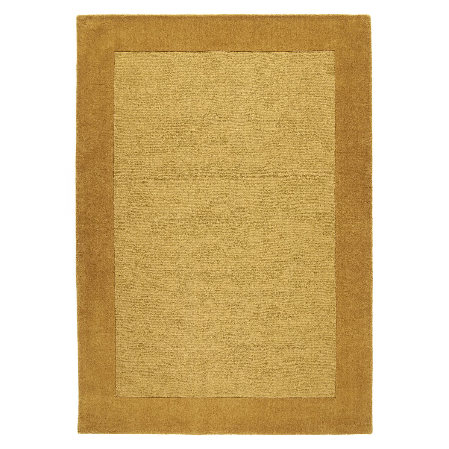 Colours Bordered Wool Rug - Mustard