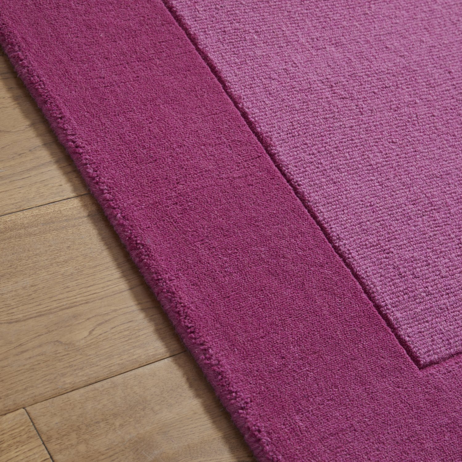 Colours Bordered Wool Rug - Pink