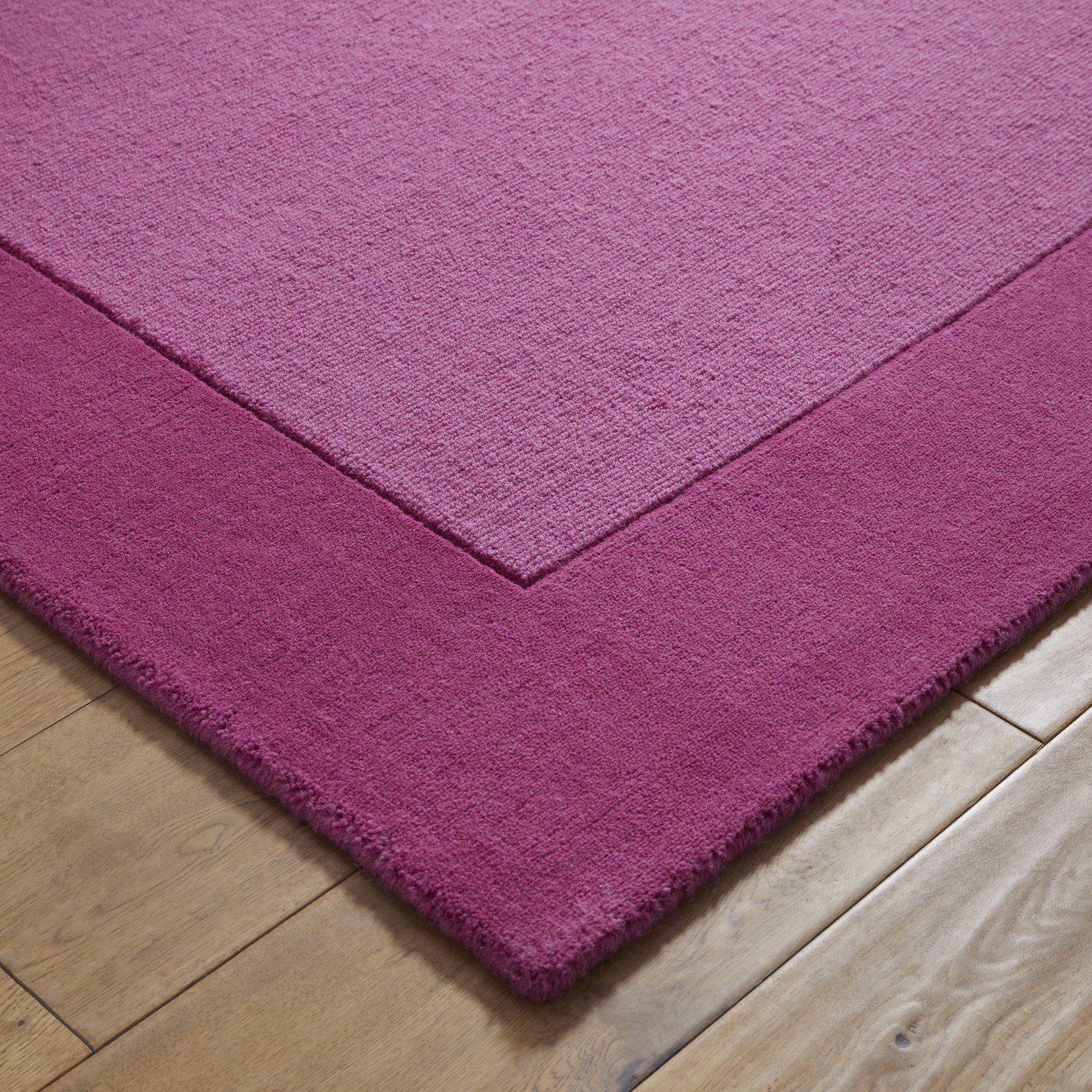 Colours Bordered Wool Rug - Pink