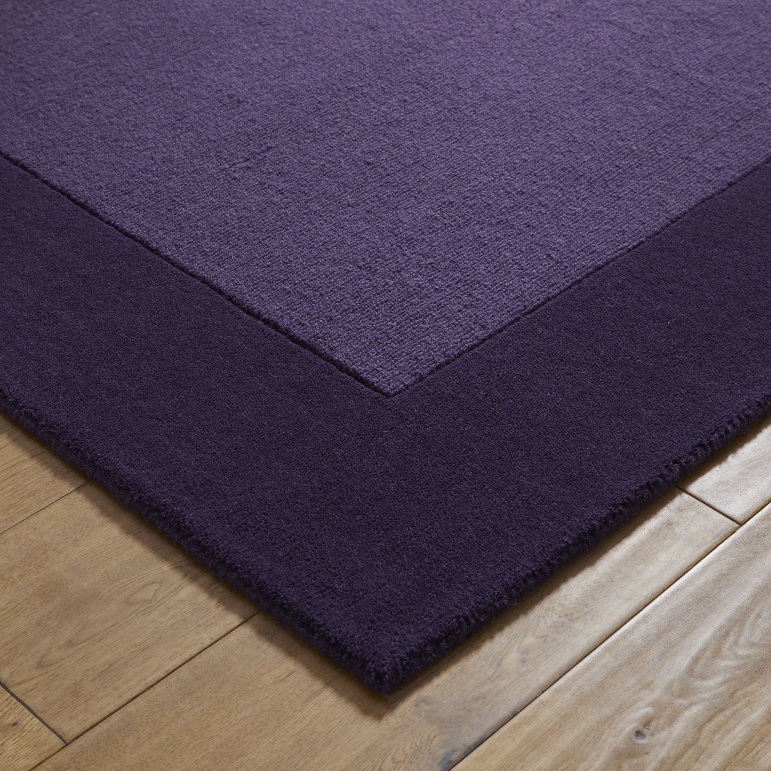 Colours Bordered Wool Rug - Purple