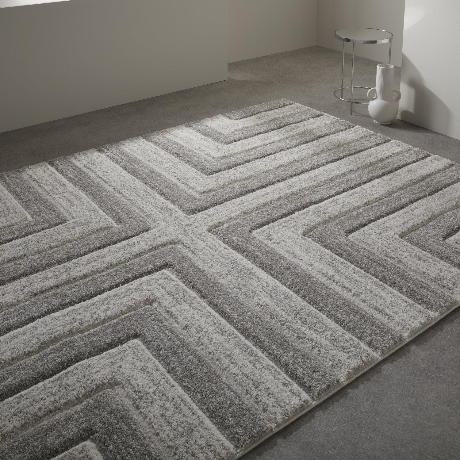 Gio Geometric Rug - 8022W Grey