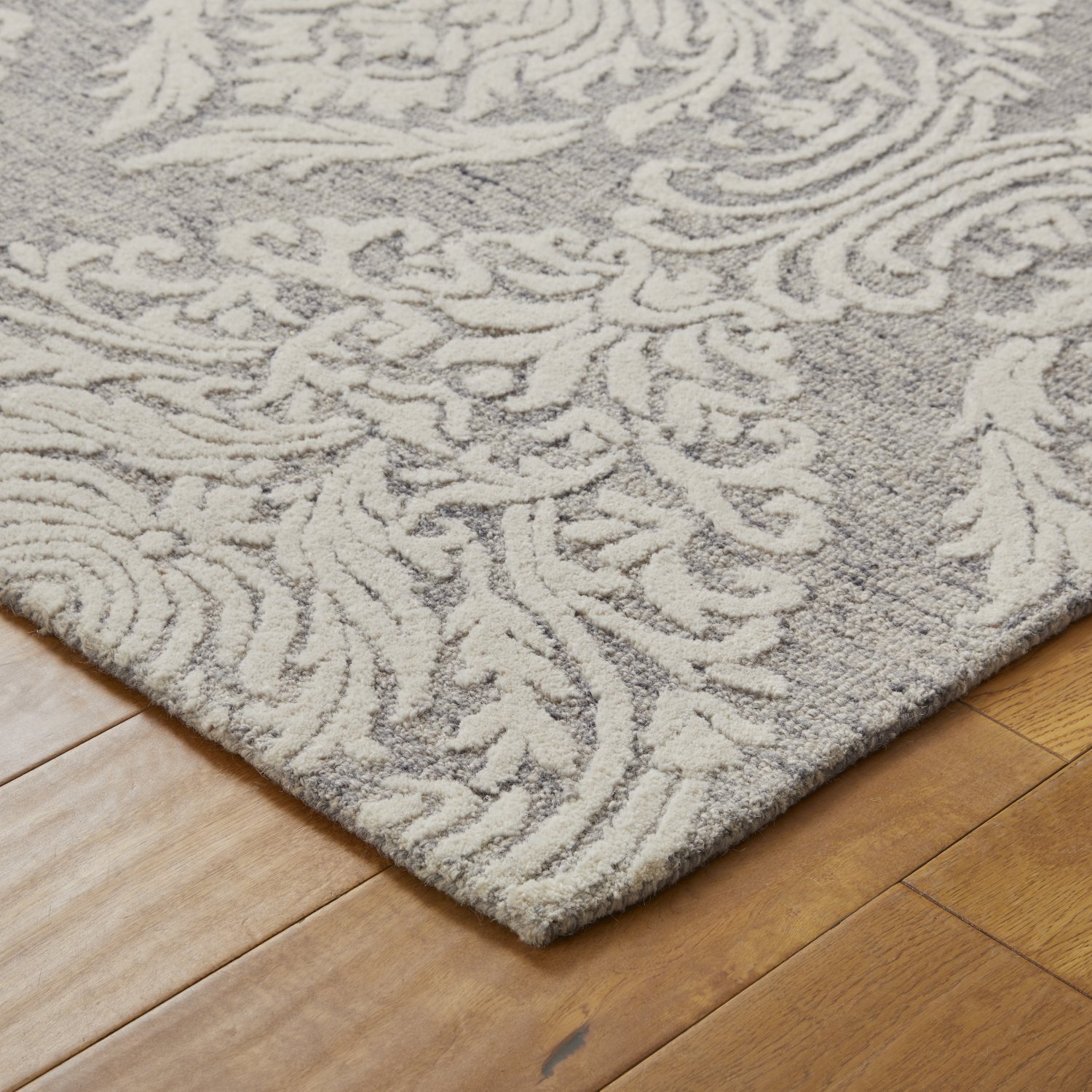 Hampton Modern Wool Rug - Damask