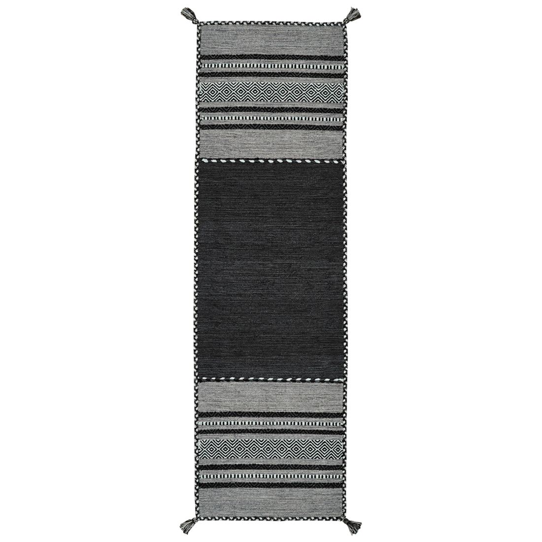 Kelim Ethnic Runner - Charcoal Kelim Ethnic Runner - Charcoal