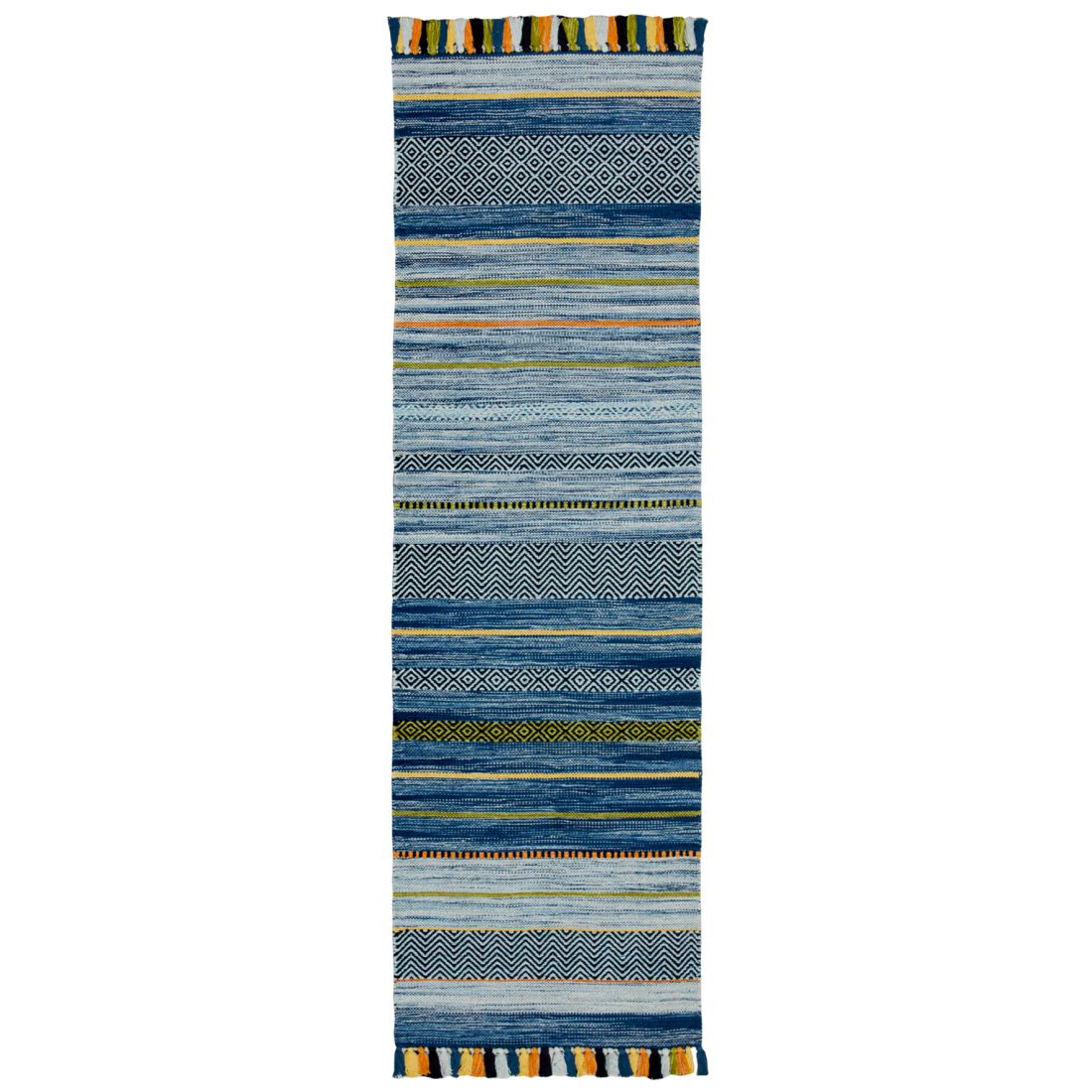 Kelim Ethnic Rug - Blue Stripe