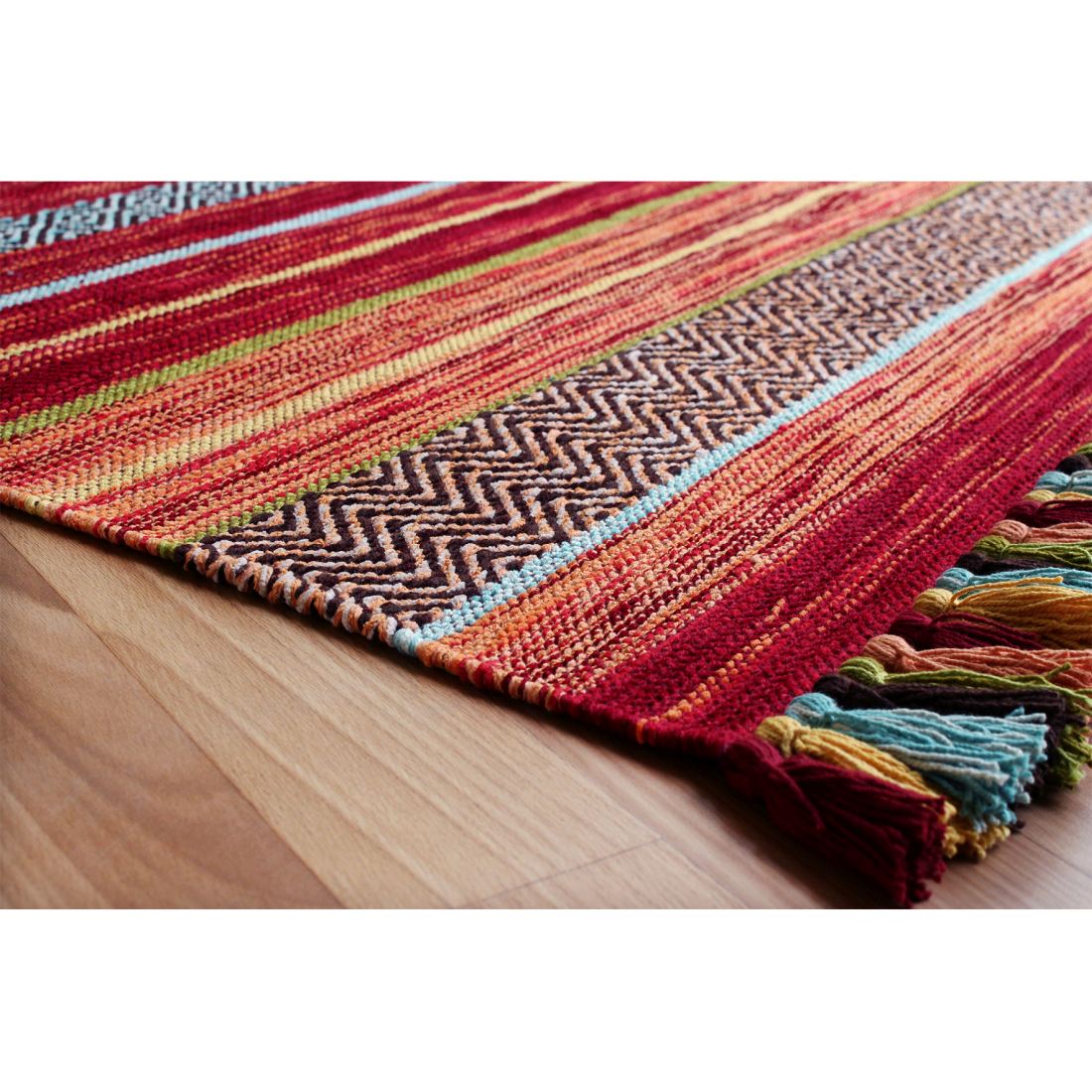 Kelim Ethnic Rug - Red Stripe