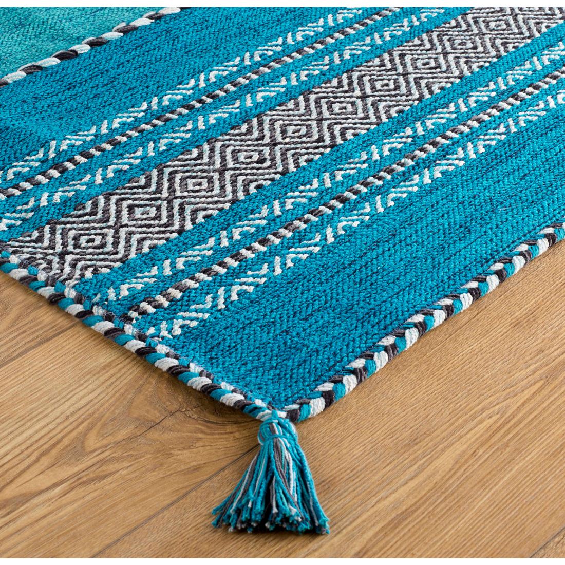 Kelim Ethnic Rug - Teal Kelim Ethnic Rug - Teal