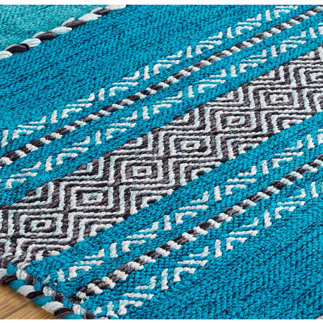 Kelim Ethnic Rug - Teal Kelim Ethnic Rug - Teal