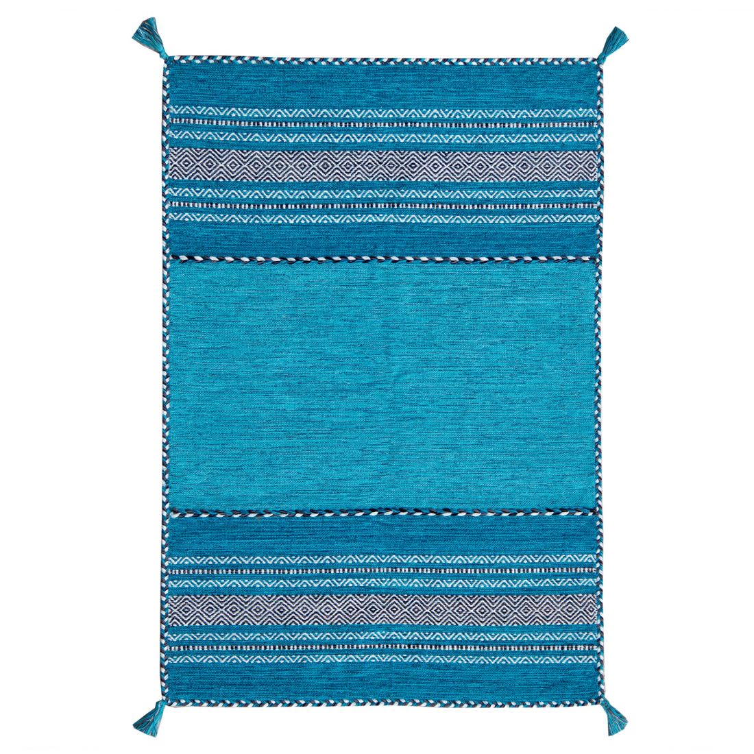 Kelim Ethnic Rug - Teal Kelim Ethnic Rug - Teal