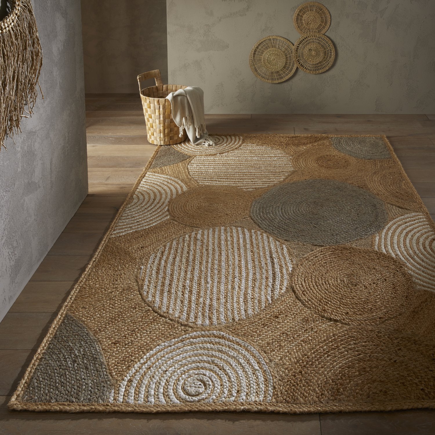 Naturals Jute Flatweave Rug - Circles