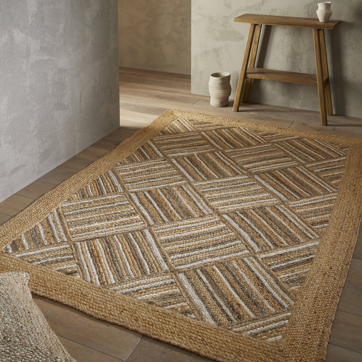 Naturals Jute Flatweave Rug - Squares Naturals Jute Flatweave Rug - Squares