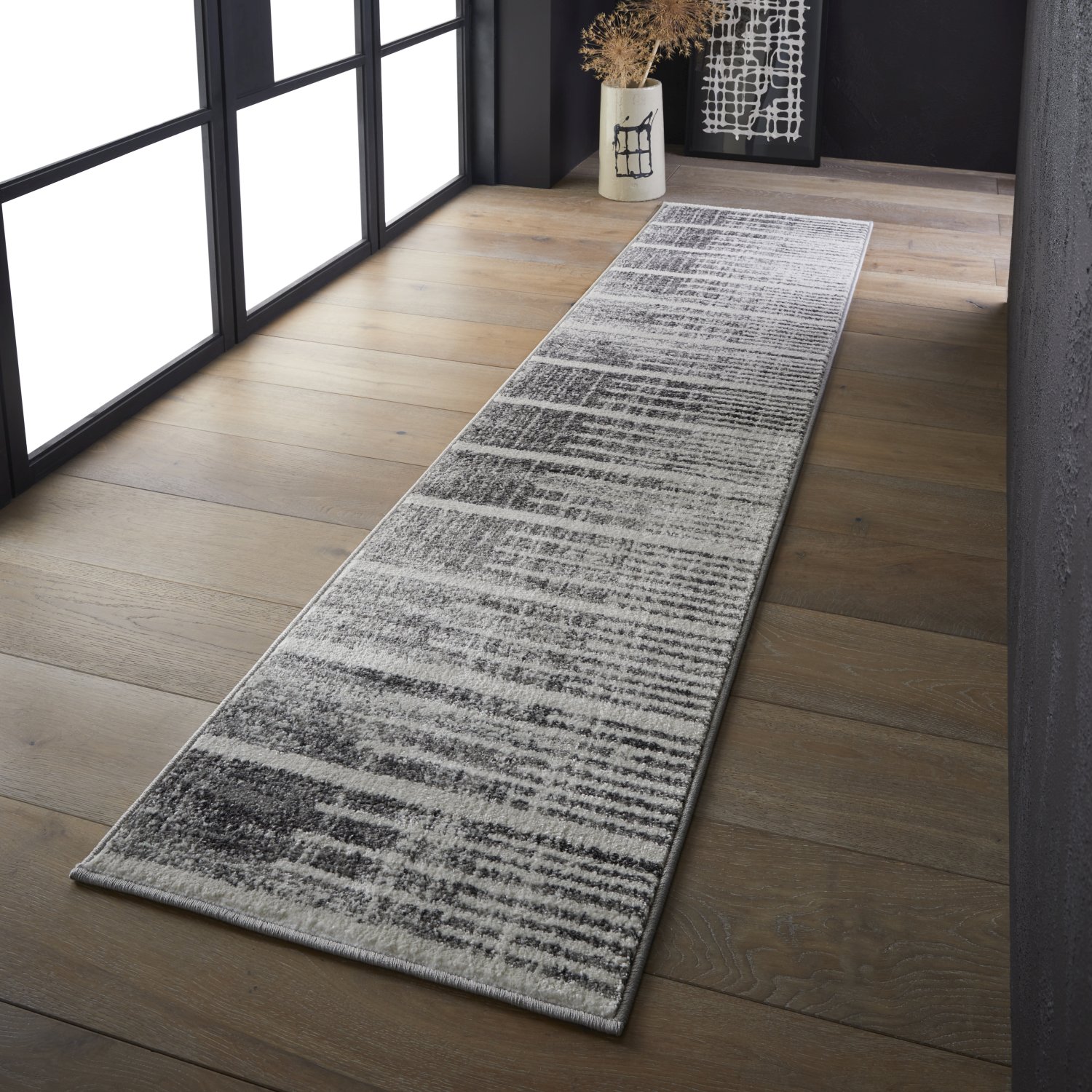 Sanford Distressed Rug - 8116E Grey Black Sanford Distressed Rug - 8116E Grey Black