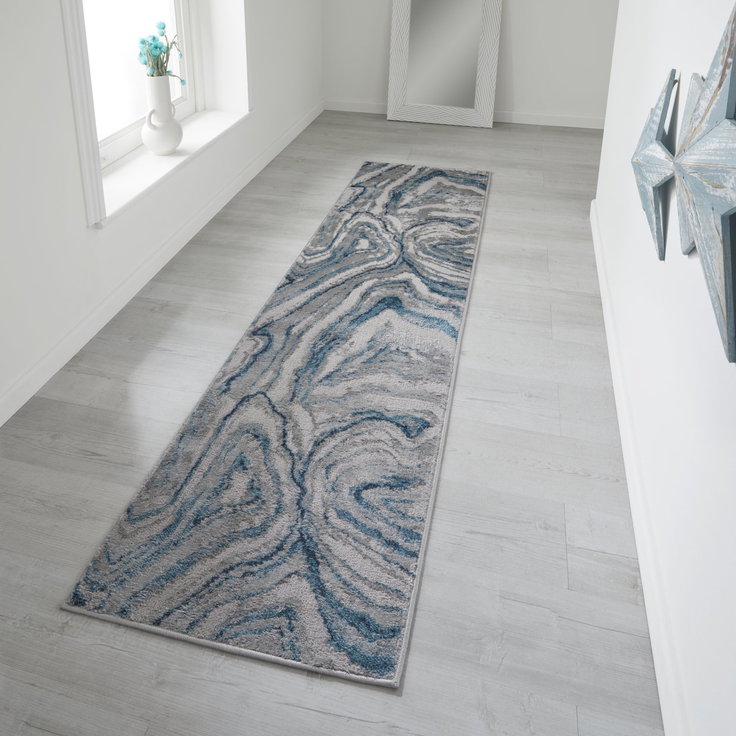 Zoe Abstract Runner - 2063L Blue Zoe Abstract Runner - 2063L Blue