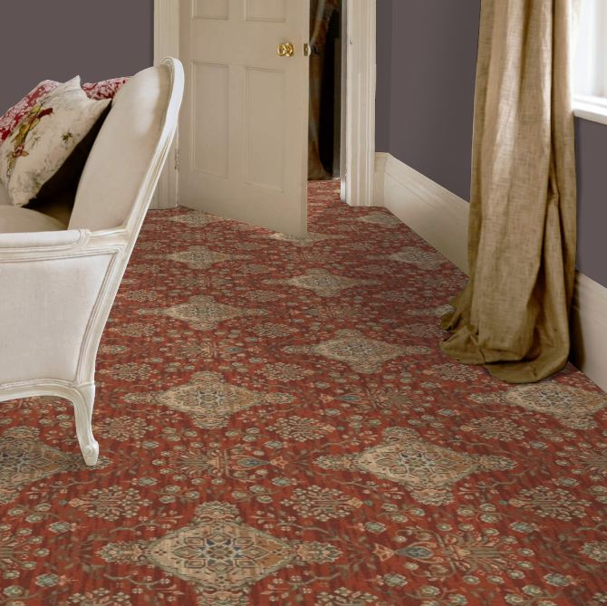Renaissance Patterned Wool Carpet - Amber Kashan Renaissance Patterned Wool Carpet - Amber Kashan