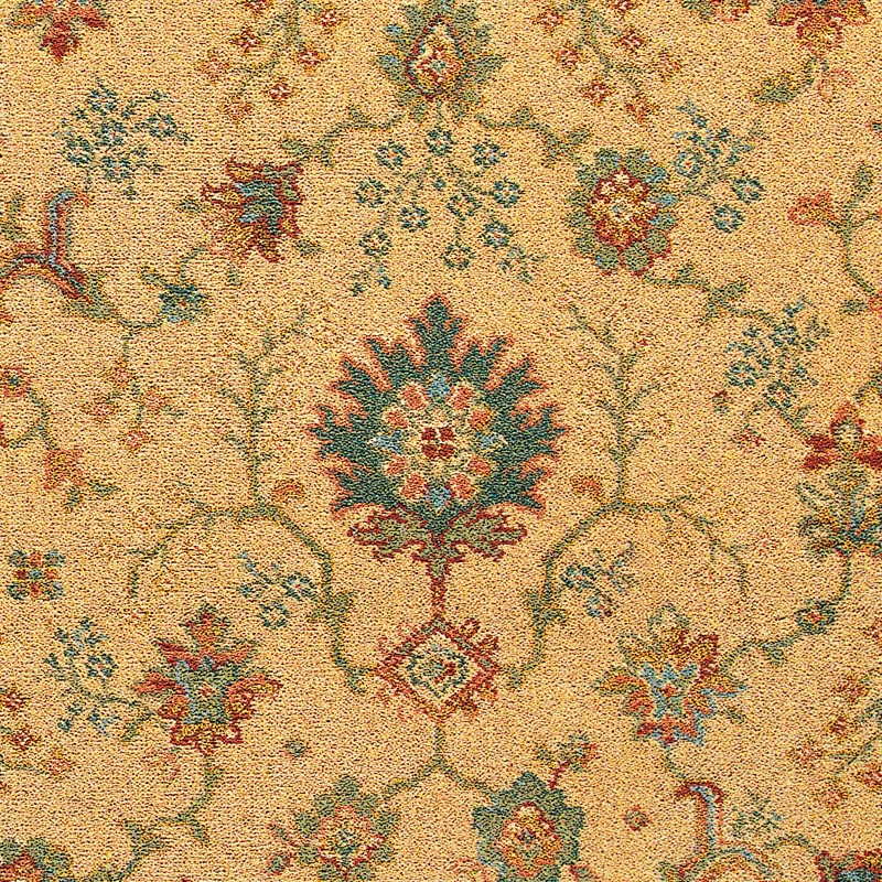 Renaissance Patterned Wool Carpet - Gold Palmette