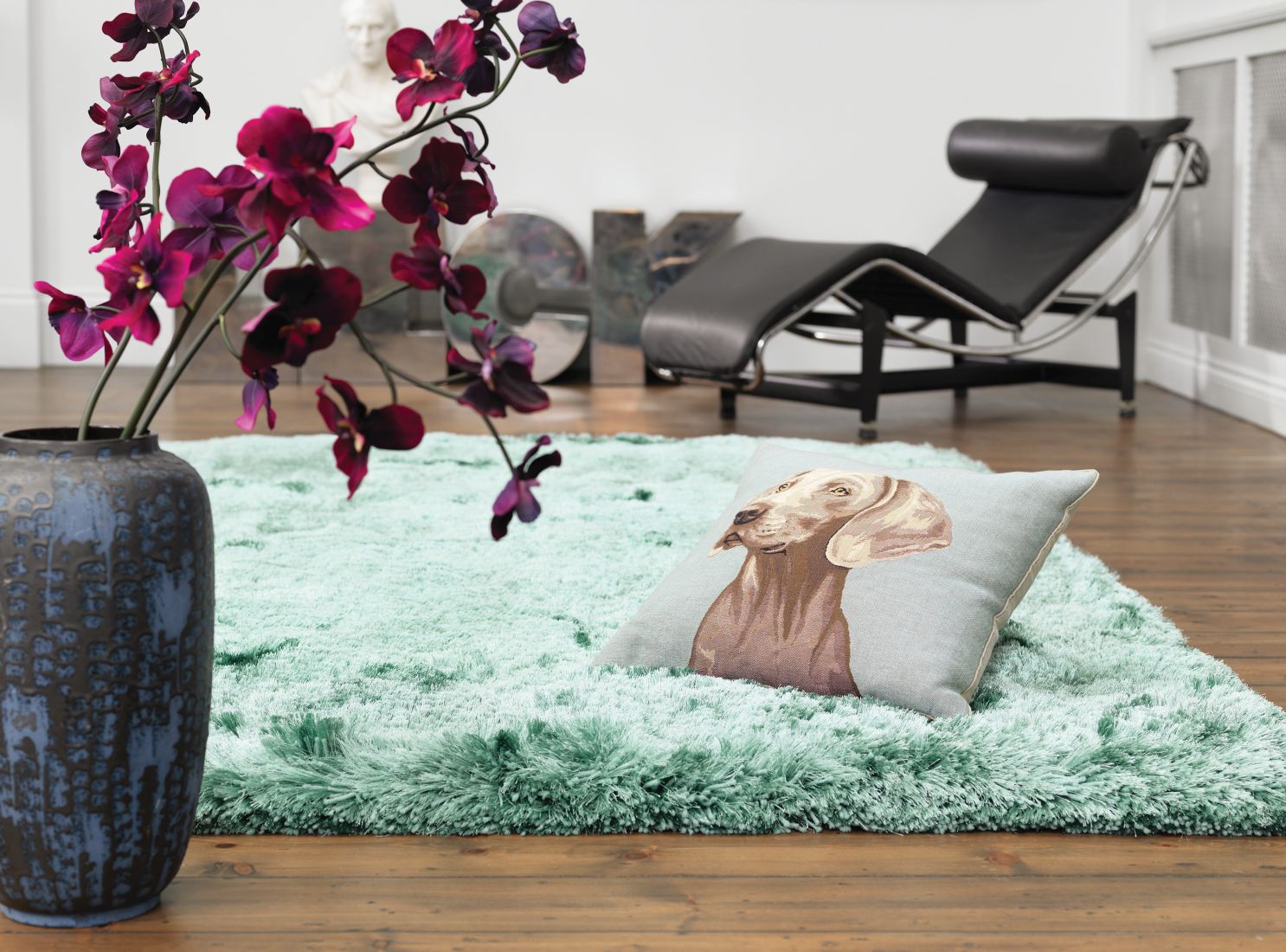 Plush Ultimate Shaggy Silk Rug - Ocean Plush Ultimate Shaggy Silk Rug - Ocean