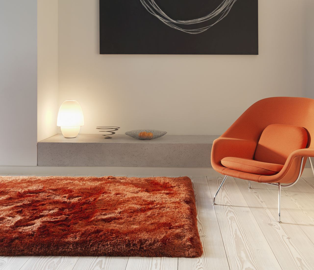 Plush Ultimate Shaggy Silk Rug - Rust