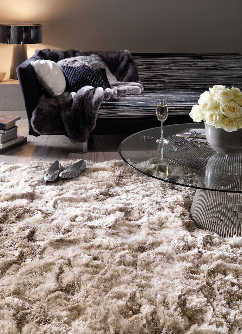 Plush Ultimate Shaggy Silk Rug - Sand